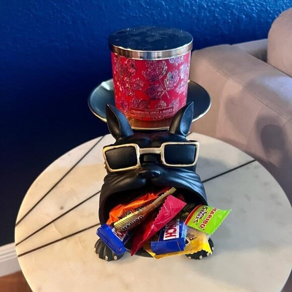 Resin French Bulldog Tray Statue, Bulldog Candy Dish Key Holder Bowl Home Décor - Picture 2 of 12